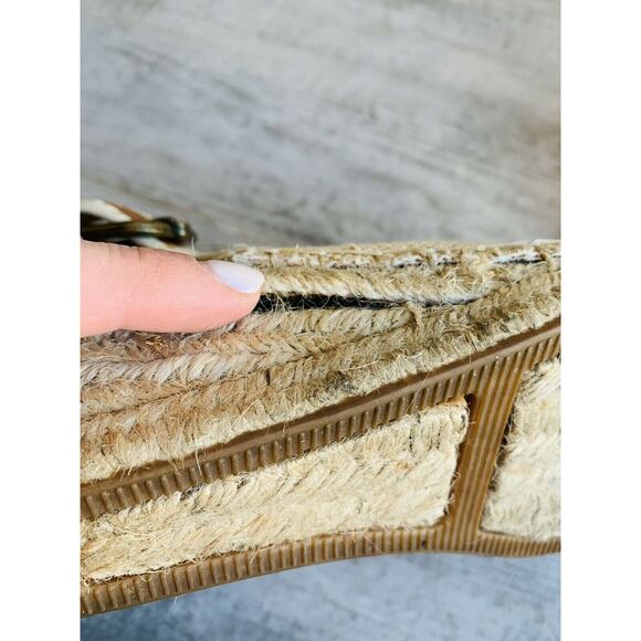 Ellen Tracy Kameo Wedge Espadrille Sandal Slingback Open Toe Designer Natural 9 - Picture 10 of 11